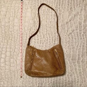 Pinky Leather Snake Print Handbag